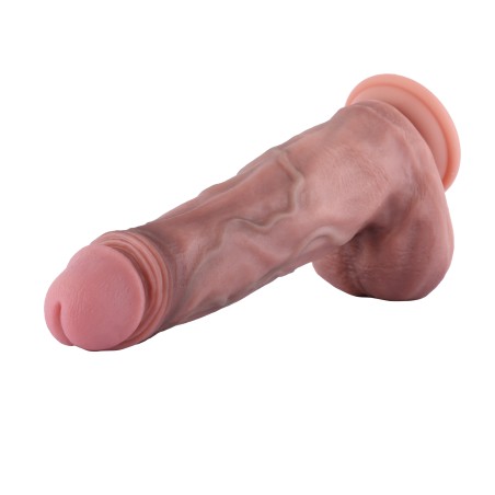 Hismith 25 cm vibrerande silikondildo, 18 cm insättningsbar, KlicLok-system, storlek M