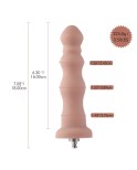Dildo analne Hismith 7,08" z koralikami do maszynki premium z systemem KlicLok