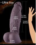Huge 14.4" Silicone Dildo, Ultra-Thick Realistic Dong with Suction Cup