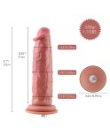 Dildo in silicone Hismith da 9,1", , funzione di vibrazione e rotazione con sistema KlicLok, taglia M