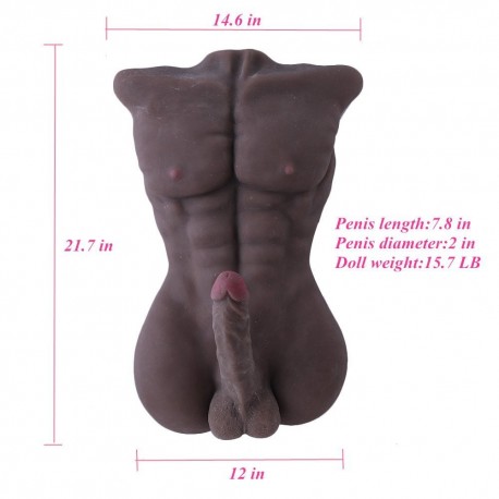 Male Body Torso Love Doll, 3D Realistic Sex Toy Doll with Big Dildo for Women