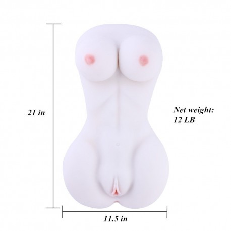 Sex Doll Torso Love Doll Female Body Sex Toy with Breasts Vagina and Anal,Life-Sized Male Masturbator for Men (White)