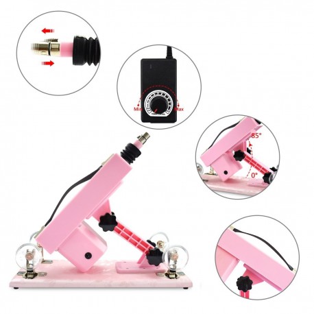 Sex Machine! Small Pink Handle Sex Machine Gun With 7 Attachments Unisex Dildos,Automatic Thrust Machine Device For Sex
