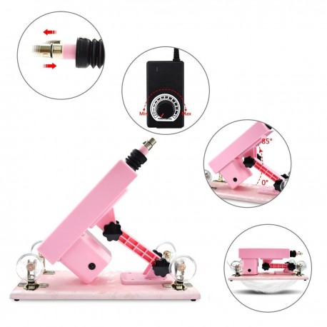 Sex Machine! Small Pink Handle Sex Machine Gun With 7 Attachments Unisex Dildos,Automatic Thrust Machine Device For Sex