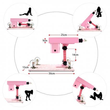 Sex Machine! Small Pink Handle Sex Machine Gun With 7 Attachments Unisex Dildos,Automatic Thrust Machine Device For Sex