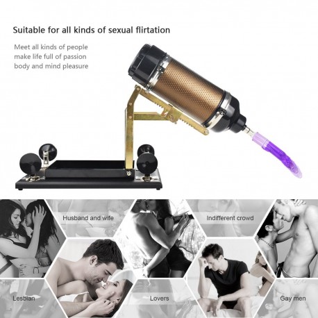 Multifunction Rechargeable Sex Machine, Gold