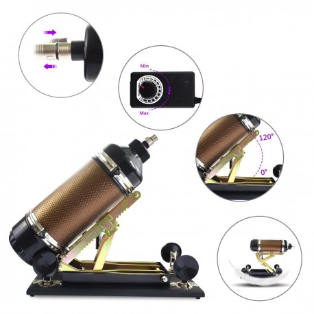 Multifunction Rechargeable Sex Machine, Gold