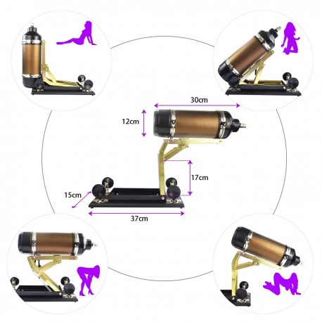 Multifunction Rechargeable Sex Machine, Gold