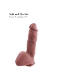 9 "Enorm Silikon Dildo för Hismith Sex Machine med KlicLok-kontakt, 6,5" infällbar längd, kaffe