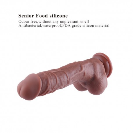 Hismith 8“ FDA Silicone Realistic Dildo for Hismith Premium Sex Machine (Medium) - Coffee