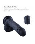 Consolador flexible de silicona de 8,45" para máquina sexual Hismith con conector KlicLok, longitud insertable de 6,7"