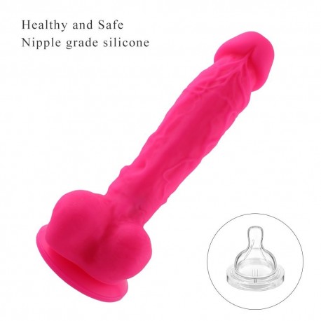 9" Silicone Dildo for Hismith Sex Machine with Quick Air Connector, 6.9" Insertable Length,Pink