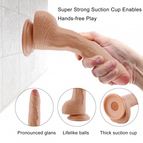 Remote Controlled Vibrating Dildo, Rechargeable Dong Vibrator With Suction Cup - 8.3 inch