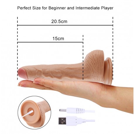 Remote Controlled Vibrating Dildo, Rechargeable Dong Vibrator With Suction Cup - 8.3 inch