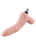 Basic Sex Machine Attachments with G Spot Vibrator Realistic Black Dildo Double Anal Dildo - 3XLR Connector
