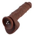 9 "Enorm Silikon Dildo för Hismith Sex Machine med KlicLok-kontakt, 6,5" infällbar längd, kaffe