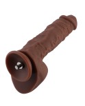 Ogromny silikonowy wibrator 9 "do seksu Hismith ze złączem KlicLok, długość wkładki 6,5", kawa