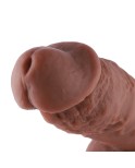 9 "Enorm Silikon Dildo för Hismith Sex Machine med KlicLok-kontakt, 6,5" infällbar längd, kaffe