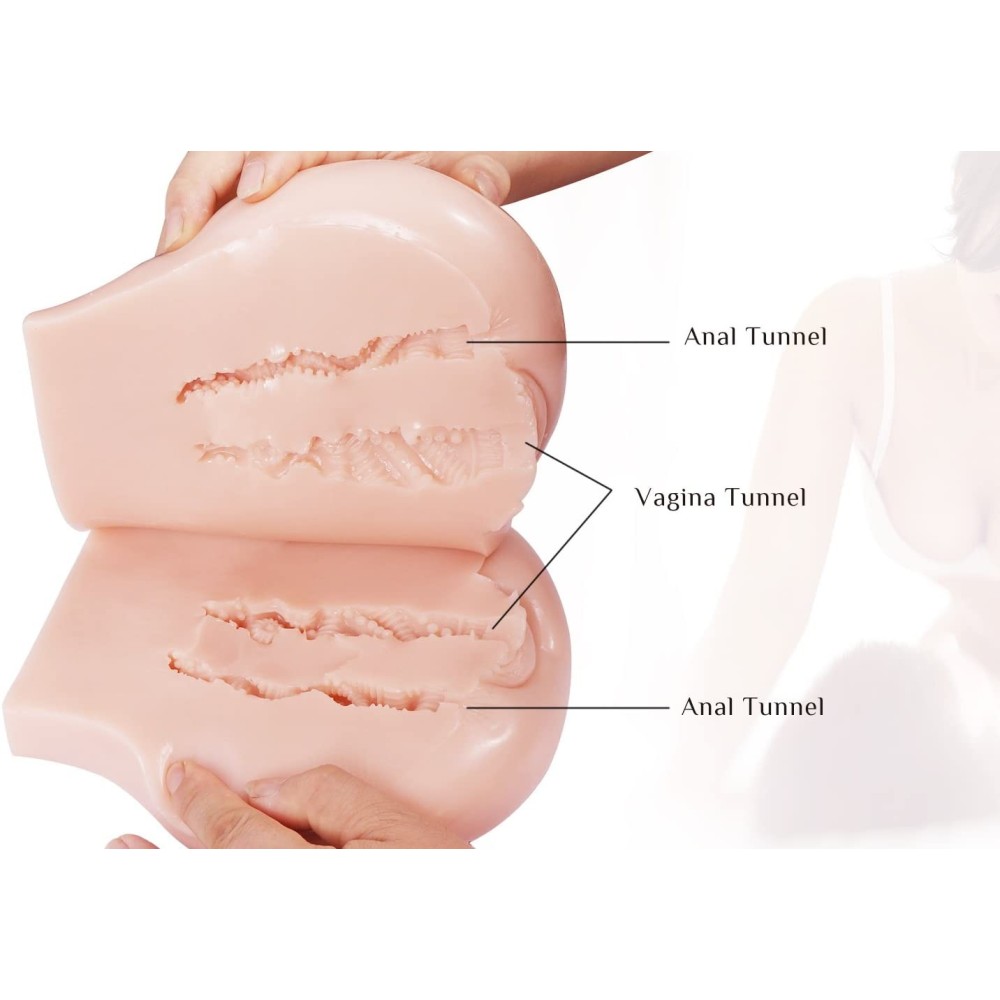Male Masturbator Life Size Sex Toy, SINLOLI 3D Realistic Spoons Sex Position Pussy Anal Ass Doll for Male Masturbation