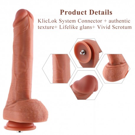 Hismith 10.2" Oblate Silicone Dildo with KlicLok System for Hismith Premium Sex Machine - Amazing Series