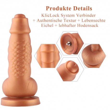 Hismith 8"  Silicone Dildo for Hismith Premium Sex Machine with KlicLok System