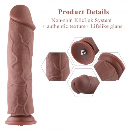 11.4" Slightly Curved Silicone Dildo with KlicLok System for Hismith Premium Sex Machine