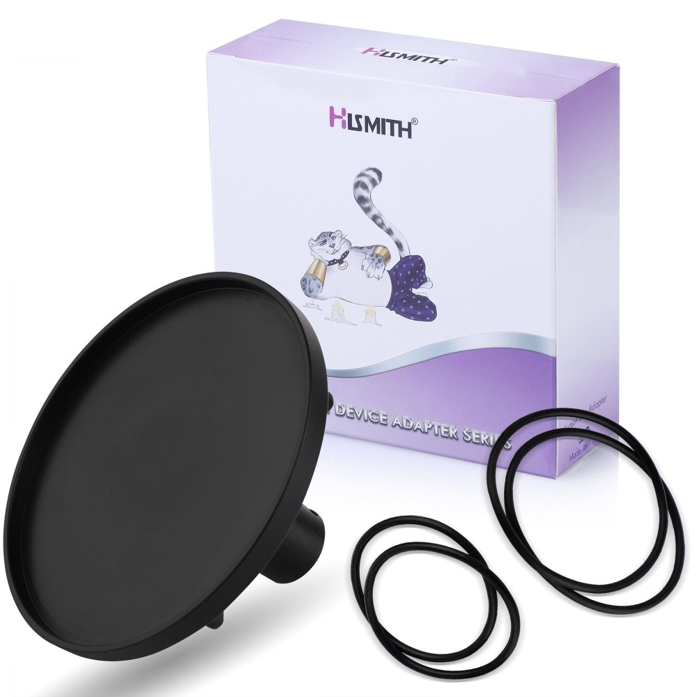 Hismith Suction Cup Adapter for Non-suction Dildos, with 2 Pair Rubber Bands