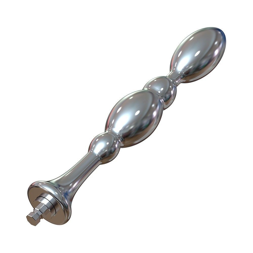 Hismith 8.5” Oval Head Metal Beaded Anal Dildo, Smooth Aluminium Anal Wand with KlicLok