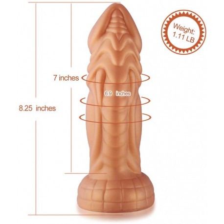 Hismith 8.25" Slightly Curved Silicone Dildo with KlicLok Systemfor Hismith Premium Sex Machine - Monster Series