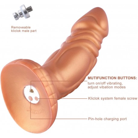 Hismith 8.25" Slightly Curved Silicone Dildo with KlicLok Systemfor Hismith Premium Sex Machine - Monster Series