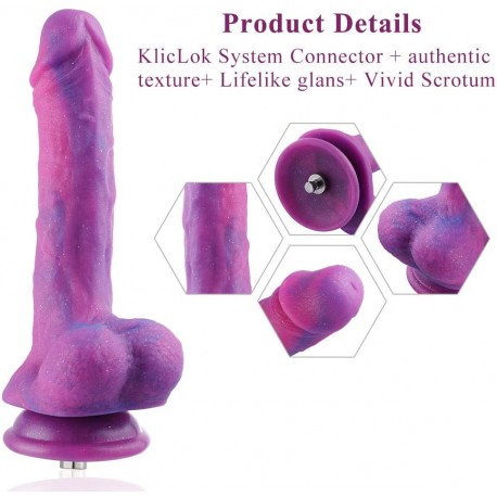 Hismith 8.38" Silicone Dildo for Hismith Premium Sex Machine with KlicLok System