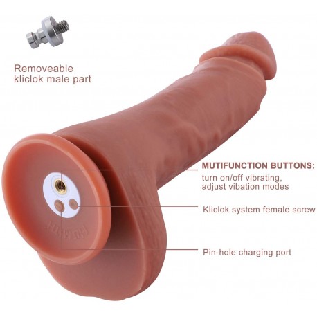 Hismith Sex Attachments, 8.6 Inches Double Layered Dildo, Super High Simulation Silicone Dildo (Flesh)