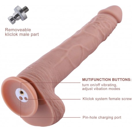 Hismith 11.8" Extra-Length Silicone Dildo for Hismith Sex Machine with KlicLok System