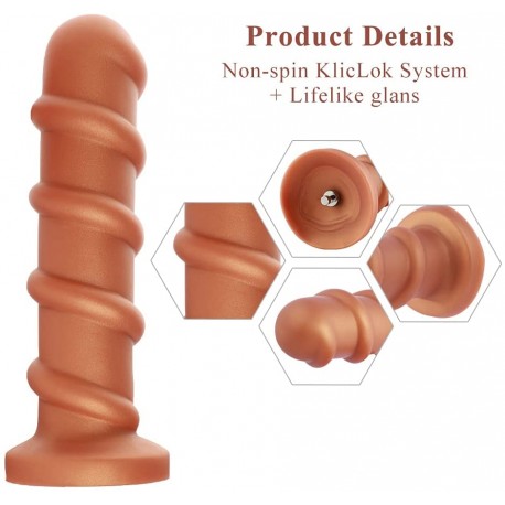 Hismith 10" Silicone Screw Dildo with KlicLok System for Hismith Premium Sex Machine