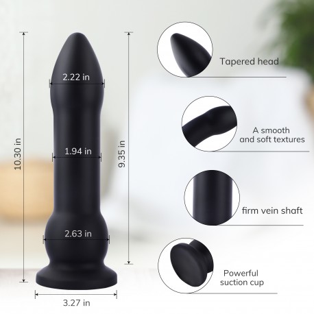 Hismith 10.30 inches Bullet Anal dildo with Suction Cup