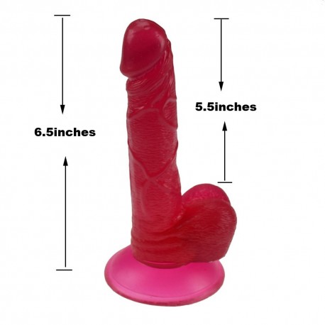 7.5 inch Jelly Realistic Dildo Sex Toy with a Sturdy Suction Cup Base - Yellow 