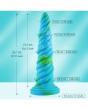 Hismith 10.12 Inch Awl Shape mixed colors Silicone Dildo with Suction Cup