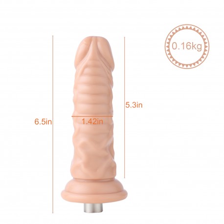Auxfun Smooth TPE dildo with build-in keel， 3XLR Connector/ 3 Pin Attachments