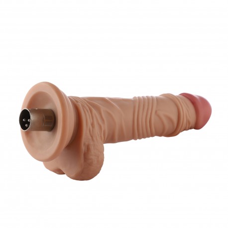 Auxfun Extra lengte met flexibele buis TPE-dildo met 3XLR-connector / 3-pins hulpstukken