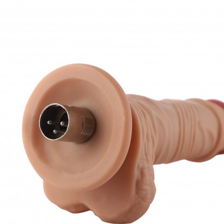 Auxfun Extra lengte met flexibele buis TPE-dildo met 3XLR-connector / 3-pins hulpstukken