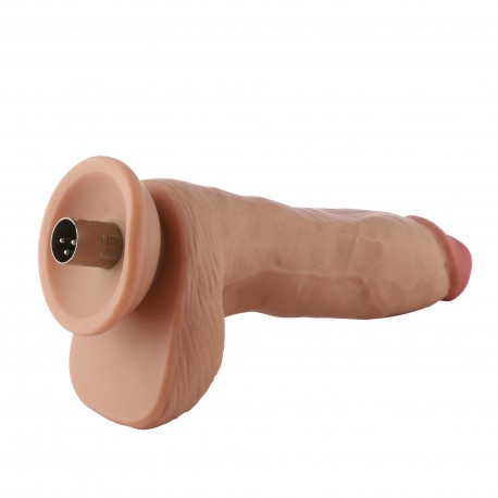 Auxfun Extra lengte met flexibele buis TPE-dildo met 3XLR-connector / 3-pins hulpstukken
