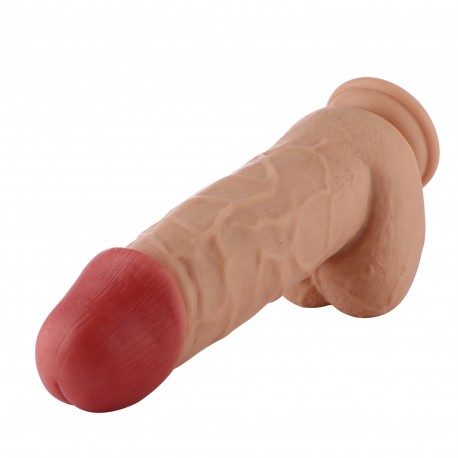 Auxfun Extra lengte met flexibele buis TPE-dildo met 3XLR-connector / 3-pins hulpstukken
