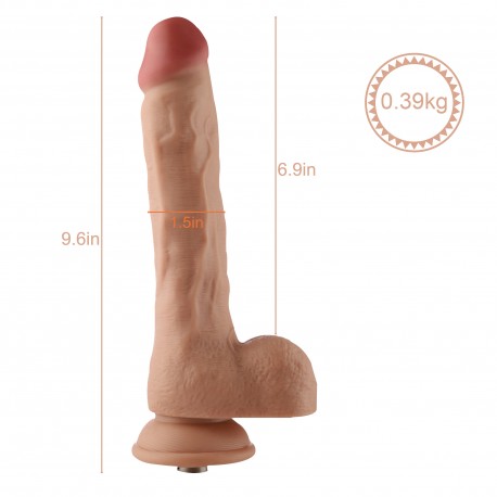 Gode Auxfun extra long avec tuyau flexible en TPE avec connecteur 3XLR / attaches à 3 broches