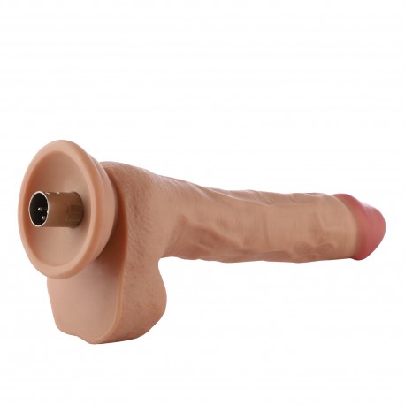Auxfun Extra lengte met flexibele buis TPE-dildo met 3XLR-connector / 3-pins hulpstukken
