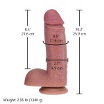 Hismith 10.2" (25.9 cm) Dual Density Realistic Silicone Dildo with Suction Cup & Removable Kliclok