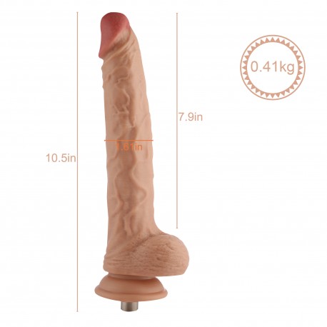 Auxfun Extra lengte met flexibele buis TPE-dildo met 3XLR-connector / 3-pins hulpstukken