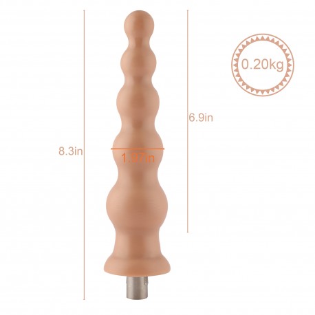 Gode TPE aux perles anales Auxfun avec connecteur 3XLR / attaches à 3 broches