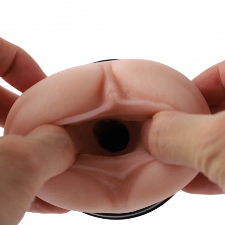 Auxfun Vagina Cup TPE dildo med 3XLR-stik/ 3-bens vedhæftede filer