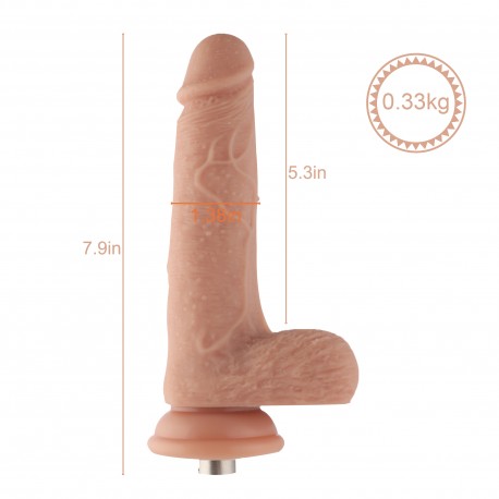 Auxfun silikonedildo med 3XLR-stik/ 3-bens vedhæftede filer