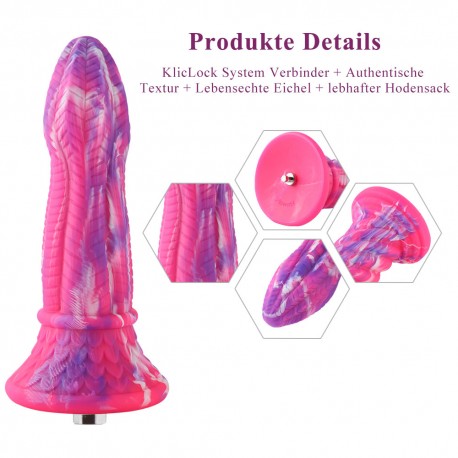 Hismith 10,3 pouces Orochi Green Monster gode avec connecteur Kliclok pour Hismith Premium Sex Machine